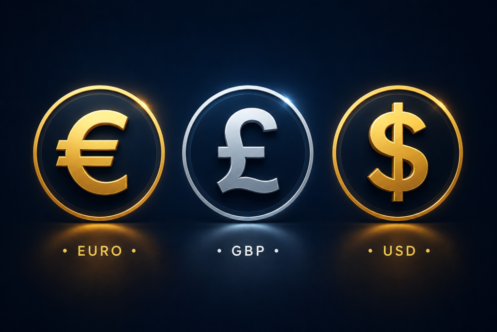 key currency symbols used at credit card casinos