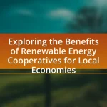 Exploring the Benefits of Renewable Energy Cooperatives for Local Economies