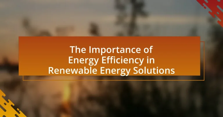 The Importance of Energy Efficiency in Renewable Energy Solutions