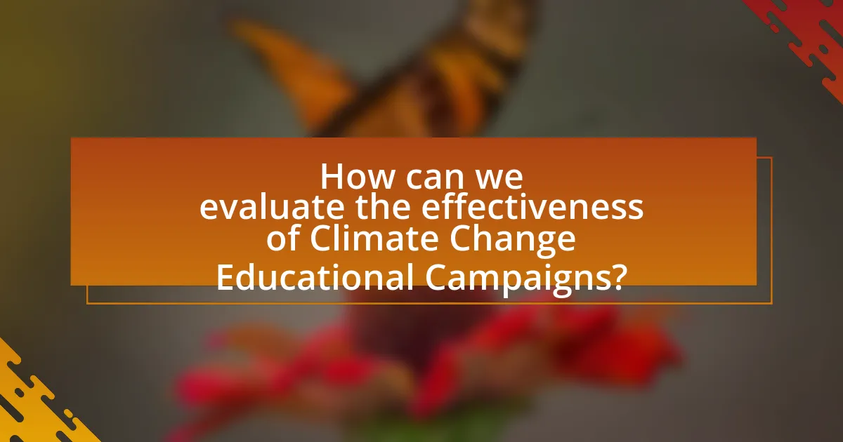How can we evaluate the effectiveness of Climate Change Educational Campaigns?