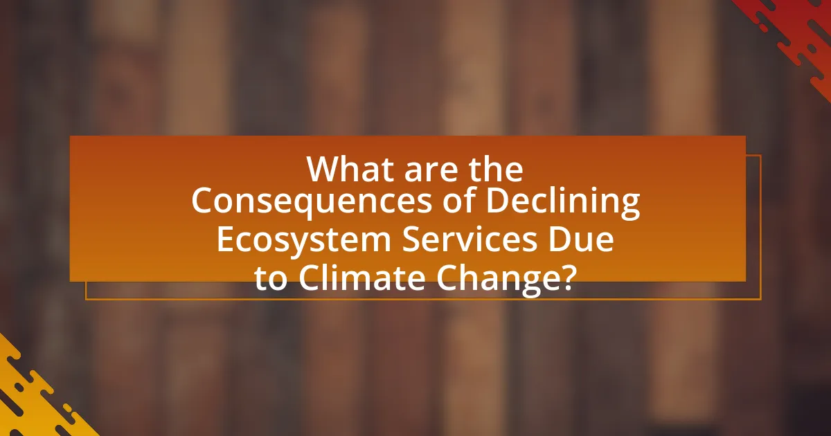 What are the Consequences of Declining Ecosystem Services Due to Climate Change?