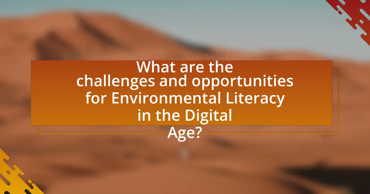 What are the challenges and opportunities for Environmental Literacy in the Digital Age?