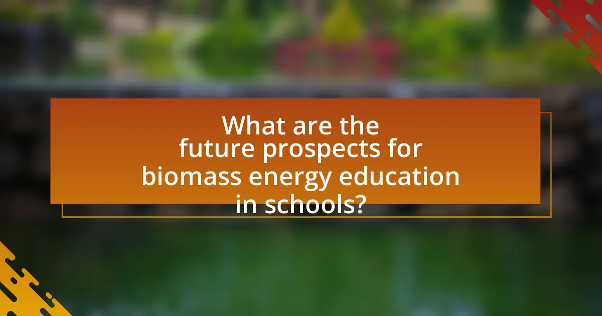 What are the future prospects for biomass energy education in schools?