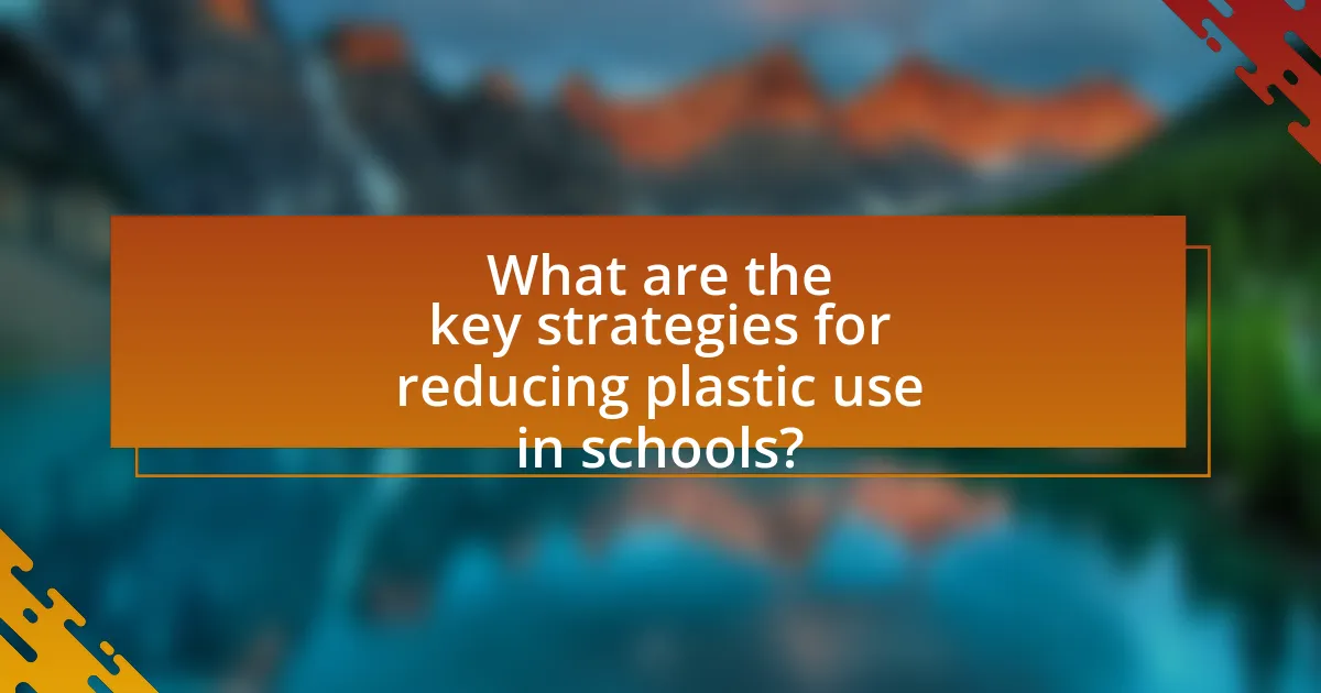 What are the key strategies for reducing plastic use in schools?
