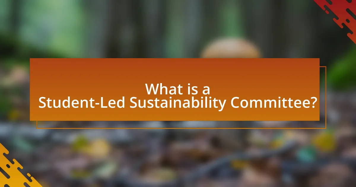What is a Student-Led Sustainability Committee?