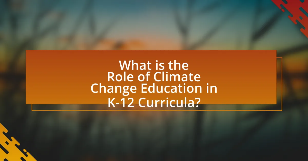 What is the Role of Climate Change Education in K-12 Curricula?