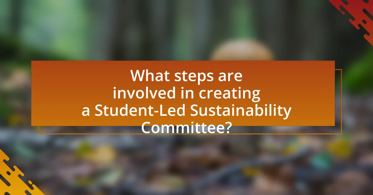 What steps are involved in creating a Student-Led Sustainability Committee?